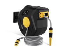MSW Enrouleur De Tuyau Automatique Dévidoir Arrosage Jardin Pro-W 20 (20 m, Enroulement Automatique, Pression: 8 Bar, Boîtier fermé en Plastique)