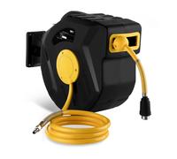MSW Enrouleur De Tuyau Air Comprimé Dévidoir Tuyau Pneumatique PRO-A 20 (Pivotant sur 180°, 20 m + 2 m, Raccord 1/4", Filet 1/4 NPT/BSPT, PVC)