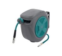 ECD Germany Enrouleur de Tuyau à Air Comprimé Automatique 15m + 1,5m avec Arrêt Intégré, Raccord 1/4 Pouces, Connexion Rapide, Support à Fixation Mural, Pression 15 bar, Pivotant 180°, Diamètre 12 mm