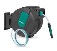 Enrouleur de tuyau automatique|Tuyau d'arrosage de 35m, embout et raccords incl.