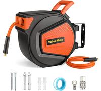 Enrouleur de Tuyau d'Air Comprimé de 20Bar/300PSI ValueMax, Tuyau 15M, Raccord en Laiton 1/4 BSPT, Dévidoir de Tuyau d'Air avec Rétractation Automatique, Verrouillage à Toute Longeur