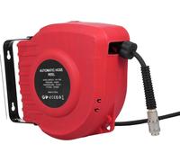 Enrouleur de tuyau d'air comprimé télescopique, design compact, montage pivotant à 180°, rouge