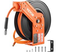 Enrouleur de tuyau d'air comprimé VEVOR, 9,52 mm x 15,24 m, 300 PSI Max, enrouleur de tuyau avec enrouleur automatique et conduite d'alimentation, pour montage au plafond/mur