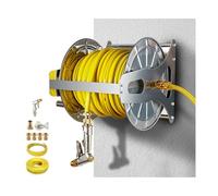 Enrouleur de tuyau d'arrosage en acier inoxydable avec manivelle et couvercle - Rangement facile pour la cour, la ferme et la terrasse