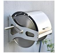 Enrouleur de Tuyau d'arrosage en Acier Inoxydable Support de Tuyau d'eau Robuste, Support de Cintre de Stockage de Tuyau Fixé au Mur/au Sol, Enrouleur de Tuyau Mobile Organisateur Extérieur