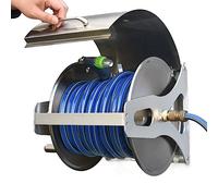 Enrouleur de tuyau d'arrosage mural/au sol en métal avec manivelle et couvercle anti-poussière. Chariot enrouleur