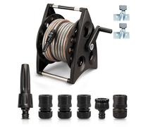 Enrouleur De Tuyau D'arrosage Professionnel, Tuyau 1/2 "autoportant Ou Mural, Kit D'accessoires Avec Buse Et Raccord De Robinet 3/4"(30m hose reel set)