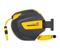Enrouleur de tuyau d'arrosage rétractable mural de 20 m, durable et léger, automatique, avec guide de tuyau anti-torsion intégré, retour résistant aux UV, TOUGH MASTER