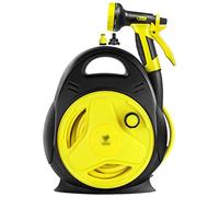 Enrouleur de tuyau d'arrosage rétractable pour extérieur, organiseur de tuyau à manivelle, dévidoir compact et portable, avec réservoir d'eau (couleur : B, taille : dévidoir + tuyau de 15 m)