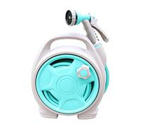 Enrouleur de tuyau d'arrosage rétractable - Tuyau portable de 15,2 m avec buse de pulvérisation à 6 fonctions pour arrosage, lavage de voiture et nettoyage