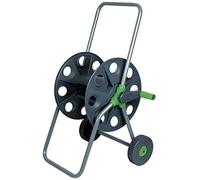 Enrouleur de tuyau d'arrosage RIBILAND - Sur roue - 60 m - Métal laqué et PVC - Gris