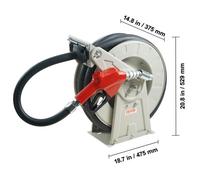 Enrouleur de Tuyau de Carburant-VEVOR-19mmx20m- Rétractable-Caoutchouc NBR Buse-Auto-300 PSI-Avion-Bateau-Véhicule