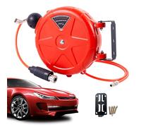 Enrouleur de tuyau de compresseur rétractable, enrouleur de tuyau pneumatique rétractable, tuyau d'air monté sur le 10 m, outil de bobine commercial, verrouillage automatique avec support rotatif