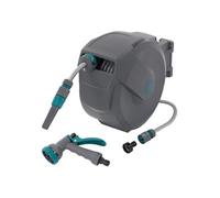 Enrouleur de Tuyau d'Eau Mural, 15m+1,5m, avec Arrêt de Blocage et 9 Fonctions