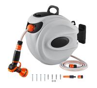 Enrouleur de Tuyau - DUOKU - 115 pi x 1/2 po - Support Pivotant 180° - Montage Mural - 9 Modes