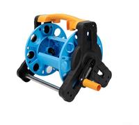 Enrouleur de tuyau en polypropylène de 25 m pour chariot pour une utilisation en extérieur robuste dans les stations de lavage de voiture et les jardins résidentiels (orange-bleu)