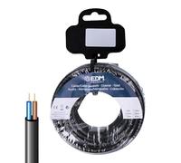 Enrouleur de tuyau H05VV-F 2 x 1 mm - Noir 5 m : idéal pour des connexions électriques sûres et durables. Son design compact facilite le stockage et l'utilisation dans diverses applications.