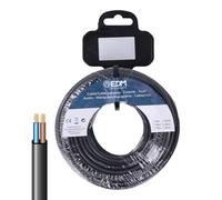 Enrouleur de tuyau plat noir, dimensions 2 x 1 mm et 20 m de long. Idéal pour l'audio, facile à manipuler et à ranger. Parfait pour vos projets et événements.