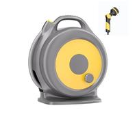 Enrouleur de tuyau portable de 20 m avec 10 modes de pulvérisation réglables, support de rangement manuel compact pour une irrigation facile, lavage de voiture et bain d'animaux domestiques - Outil