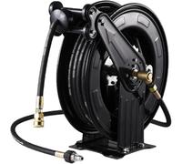 Enrouleur de tuyau rétractable automatique avec fente pour carte et roulements en acier inoxydable pour le lavage de voiture, l'arrosage et le nettoyage