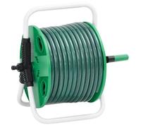 vidaXL Enrouleur de tuyau sur pied vert – autoportant avec tuyau PVC 50 m