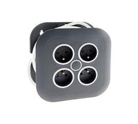 Zenitech - Enrouleur domestique 4 x 2P+T 16A + coupe-circuit - 7m - Blanc Blanc G