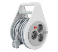 Enrouleur domestique Schuko 3 prises 7m - Gris - Zenitech