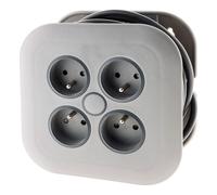 Enrouleur Domestique ZENITECH 4x16A 2P+T à Fiche Extraplate 3G1mm² 7m Gris