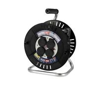 Enrouleur Électrique 30 m 4 Prises Type E avec Terre - Enrouleur Ménager et Rallonge Électrique 3×2,5 mm² 230V IP44 3300W - Enrouleur de Câble d'Exteriéur pour Jardin, Chantier, Garage- Horoz Electric