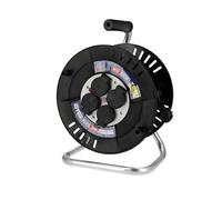 Enrouleur Électrique 40 m 4 Prises Type E avec Terre - Enrouleur Ménager et Rallonge Électrique 3×1,5 mm² 230V IP44 2000W - Enrouleur de Câble d'Exteriéur pour Jardin, Chantier, Garage- Horoz Electric