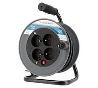 Enrouleur électrique Compact 12 mètres, câble 3g1mm², 4 Prises 16A + Terre