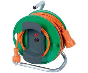 Enrouleur Électrique de Jardin 25m - Câble Orange 3x1,5 H05VV-F - Pratique et Résistant - D-Work