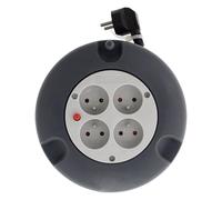 Enrouleur électrique HO5VV-F 4 prises 3G1,5 4m + coupe-circuit
