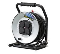 Enrouleur électrique - I-WATTS PRO - 25M - 4 prises à clapet - Acier Galvanisé - Protection enfants