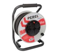 Enrouleur électrique néoprène 25.00m 4 prises - PEREL - Pro avec double protection thermique