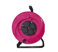 Enrouleur électrique rose 4 prises 25m HO7RNF 3G2.5 avec disjoncteur CEBA