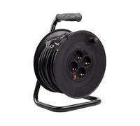 Enrouleur Extensible 50m 3x1.5mm avec Système ""Anti-Twist"" Noir