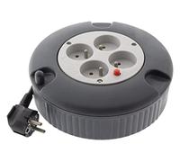 Enrouleur H05VV-F 4 prises 3G1,5mm² 4m + coupe-circuit - Gris - Zenitech