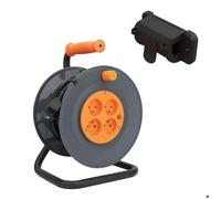 Zenitech - Enrouleur H05VV-F 4 prises 3G1mm² 25m + coupe-circuit + support