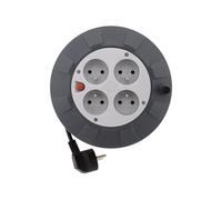 Enrouleur H05VV-F 4 Prises 3G1mm² 5m + Coupe-Circuit - Gris - Zenitech