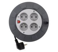 Enrouleur H05VV-F 4 prises 3G1mm² 5m + coupe-circuit - gris - Zenitech