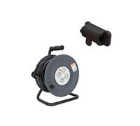 Zenitech - Enrouleur H05VV-F 4 prises 40m 3G1,5 + coupe-circuit + support