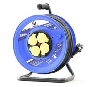 Enrouleur - I-WATTS - 40m - 4 prises à clapet - IP44 - Disjoncteur thermique