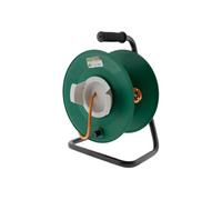 - Enrouleur jardin vide précâblé 3G1,5mm² 70cm + coupe circuit Noir