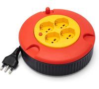 Enrouleur Maison 4 Prises Câble Velamp Domreel H05VV-F3G1.0MM2, 5M, Ce