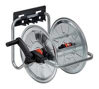 Bradas Enrouleur de Tuyau AG 131, 50 m, 1/2" ou 35 3/4", Montage Mural, Portable, Noir et Argent, Manuel, fabriqué en UE