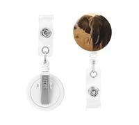 Enrouleur pour porte-badge rétractable robuste avec clip - Éléphant dans la prairie - Porte-badge pour carte d'identité, porte-nom - Enrouleurs de badge pour infirmière, médecin, employés de bureau