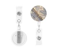 Enrouleur pour porte-badge rétractable robuste avec clip et flûte - Porte-nom - Porte-carte d'identité, porte-clés, pour infirmières, médecins, employés de bureau