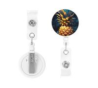 Enrouleur pour porte-badge rétractable robuste avec clip et mousqueton vacillant - Porte-badge pour nom, porte-carte d'identité, porte-clés, pour infirmières, médecins, employés de bureau