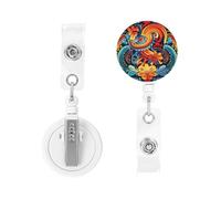 Enrouleur pour porte-badge rétractable robuste avec clip - Porte-badge mexicain - Pour infirmière, médecin, employés de bureau
